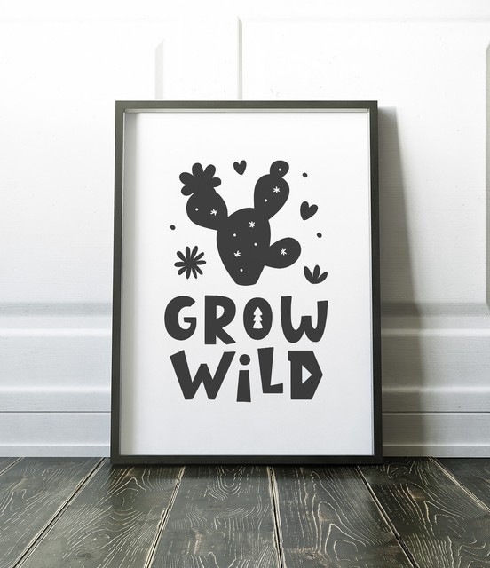 Kids Scandinavian Cactus Print / Bedroom Picture / Print "Grow Wild Kids Scandinavian Cactus Print / Bedroom Picture / Print "Grow Wild