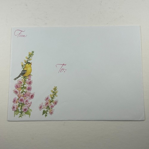 Tarjeta de felicitación brillo jilguero pájaro y flores católico St Labre escuela india - Imagen 5 de 5