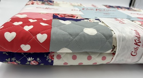 Cath Kidston Twin Quilt, Patchwork - Ruby, 100% Cotton, Polka Dot Floral, New - Picture 2 of 5