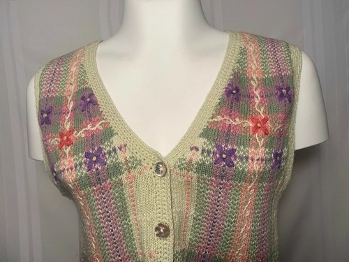 Maglione donna Portraits By Northern Isles gilet fiori floreale petite medium - Foto 5 di 12