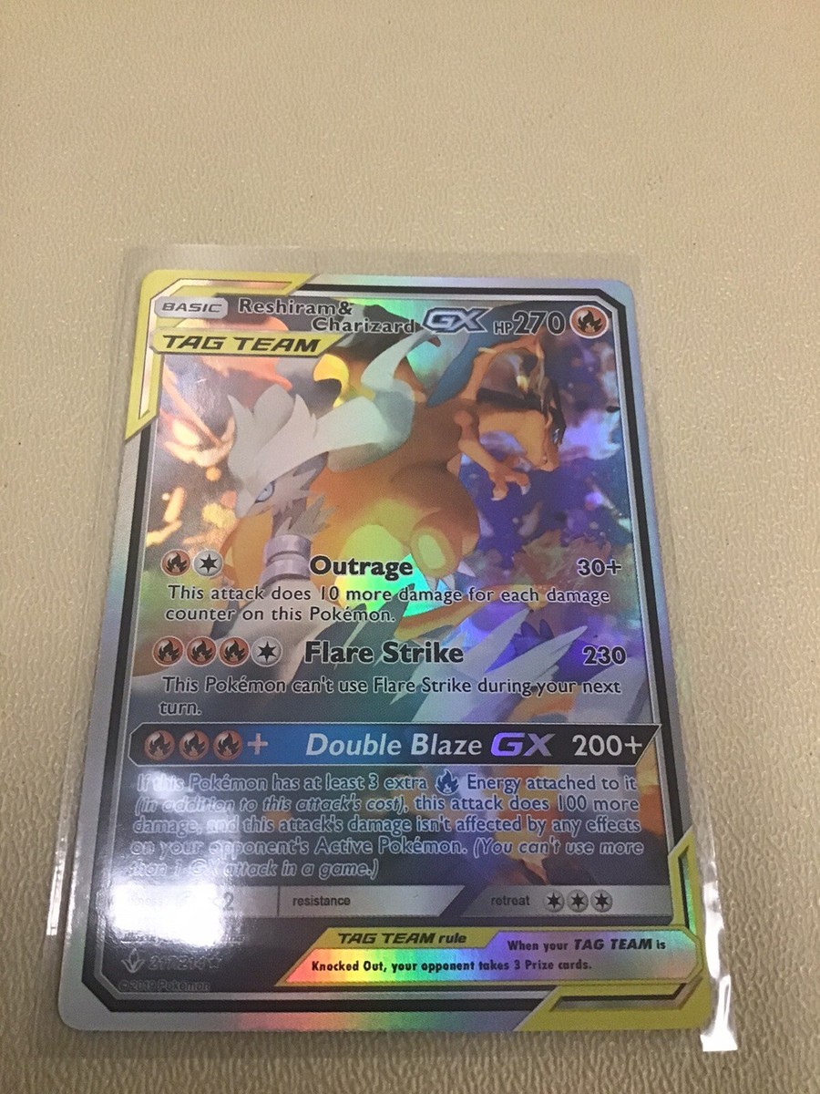 Pokémon Basic Tag Team GX Card Reshiram & Charizard Hp 270 Pokémon Basic Tag Team GX Card Reshiram & Charizard Hp 270