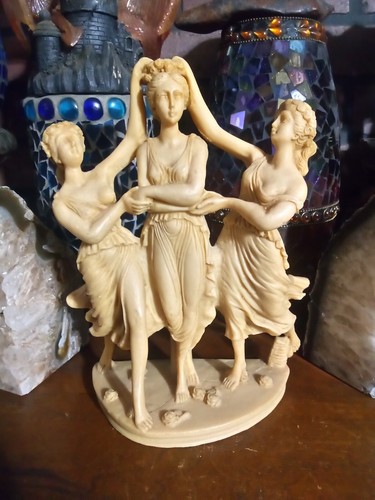 Statua Greca in Resina Statuina Le Tre Grazie Dee Beau 10,5" Bella!