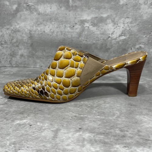 Diego di Lucca Damen-Slipper aus Leder mit Absatz eckige Zehenpartie Schlangenmuster Größe 10 - Bild 6 von 15