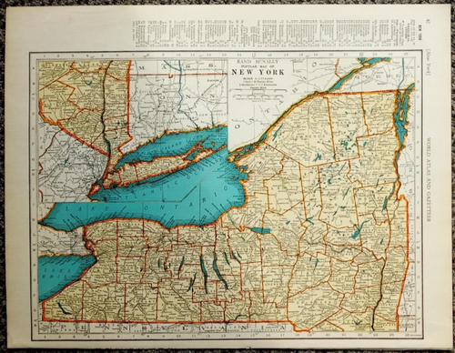 L@@K! Vintage 1941 World Atlas Map of New York & New Mexico WWII World War 2 Map - Picture 2 of 12