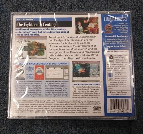 Home Library Art Music The Eighteenth Century CD Win/Mac 95/98/2K/ME/XP New - Picture 2 of 2