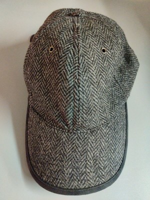 RAG & BONE Leather Trimmed Gray Herringbone Wool Blend Baseball Cap -O/S rag & bone Caps | Luxury Fashion Up To 70% Off | THE OUTNET main image 4