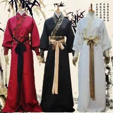 Chinese Hanfu Cosplay Male National Dance Costume Men Dress Robe Red Black White