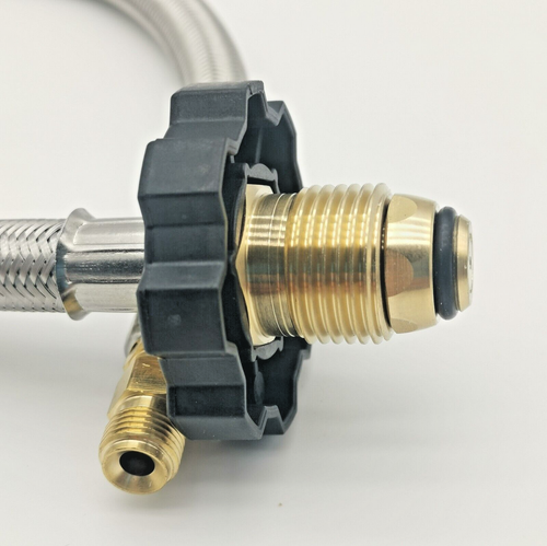 LPG Braided Gas Hose Pigtail Caravan Hand Wheel POL - 1/4 INV FLARE 450mm - Picture 2 of 4
