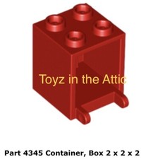 Lego 1x 4345 Red Container, Box 2 x 2 x 2 Spyrius 6949