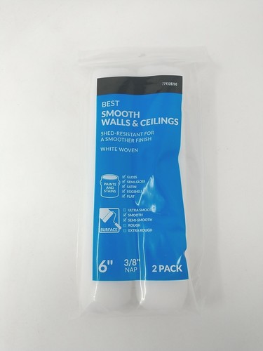 7 -2 Packs = 14 SHUR-LINE BEST White Woven 6” Mini Paint Rollers 3/8” Nap Core - Picture 2 of 4