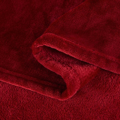 JML All-Season Lightweight Warm Fleece Bed Blanket, Burgundy, King - Picture 5 of 24