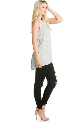VENDITA FINALE CON Tunica Tank Top Abito Senza Maniche Scoop Collo Alto Basso Camicia S M L XL - Foto 30 di 60