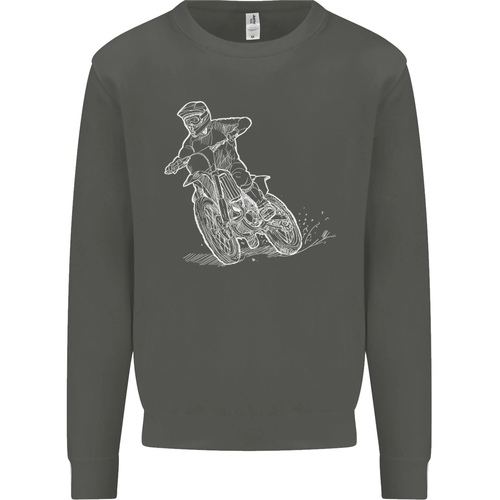Motocross Bike Line Drawing Dirt bike MotoX Kids Sweatshirt Jumper - Picture 12 of 92