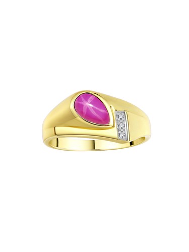 RYLOS Men's 14K Yellow Gold Pear tear Shape Gemstone & Diamond Ring, Sizes 8-13 - 第 21/23 張圖片