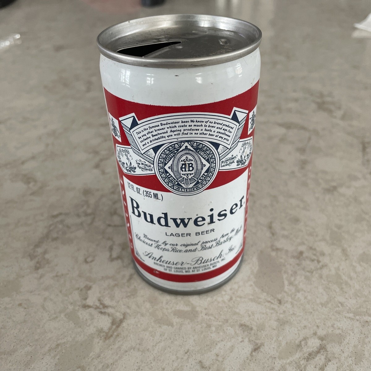 Vintage Budweiser 12 oz Aluminum Beer Can Anheuser-Busch Vintage Budweiser 12 oz Aluminum Beer Can Anheuser-Busch