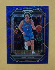 2022-23 Panini Prizm #61 Josh Giddey Base Blue Choice #03/49 Jersey Number 1/1
