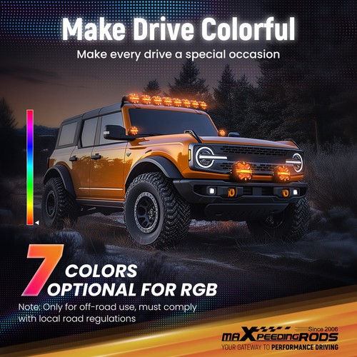 LED Light Bar Pods 270° Beam RGB DRL For 4X4 Off Road ATV UTV Marine 25440Lm - Picture 2 of 12