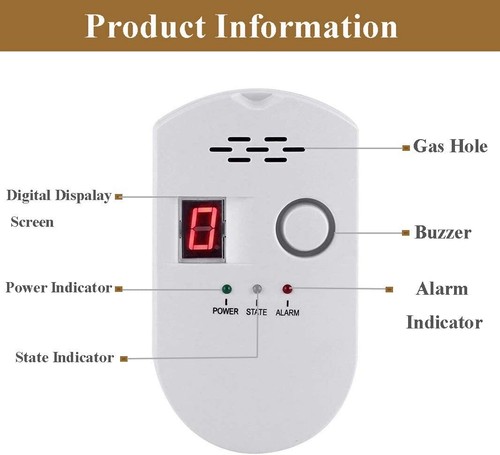 Gaslecksucher, Erdgasmelder mit akustischem und optischem Alarm. - Bild 2 von 8