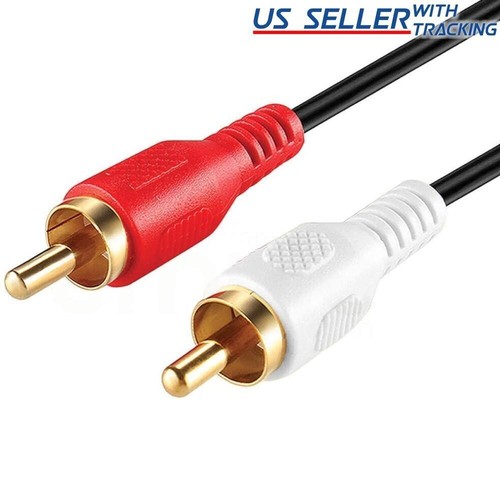 5 Fuß 2 RCA Stecker L/R rot weiß Stereo Audio Kabel Adapter Stecker USA - Bild 6 von 6