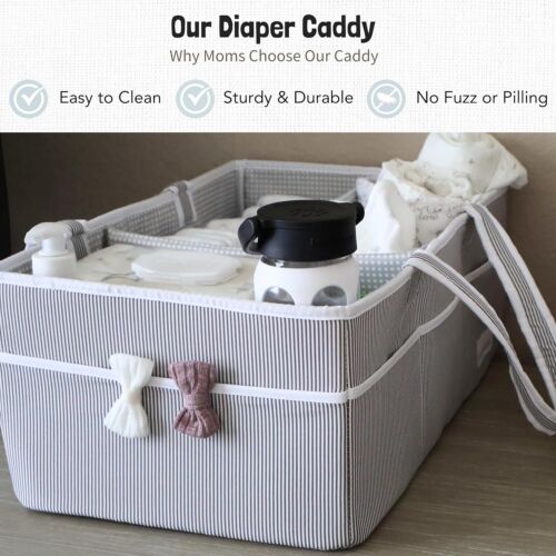 Baby Diaper Caddy - Large Organizer Tote Bag for Newborn essentials Boy or Girl - Picture 20 of 39