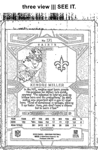 โ๏ธ๐
๐ฒ KENDRE MILLER 2023 Panini Obsidian Electric Etch Contra Rookie RC #171 - Picture 5 of 6