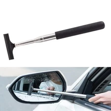 Car Side Mirror Telescoping Squeegee Extendable Rearview Mirror Wiper Tool
