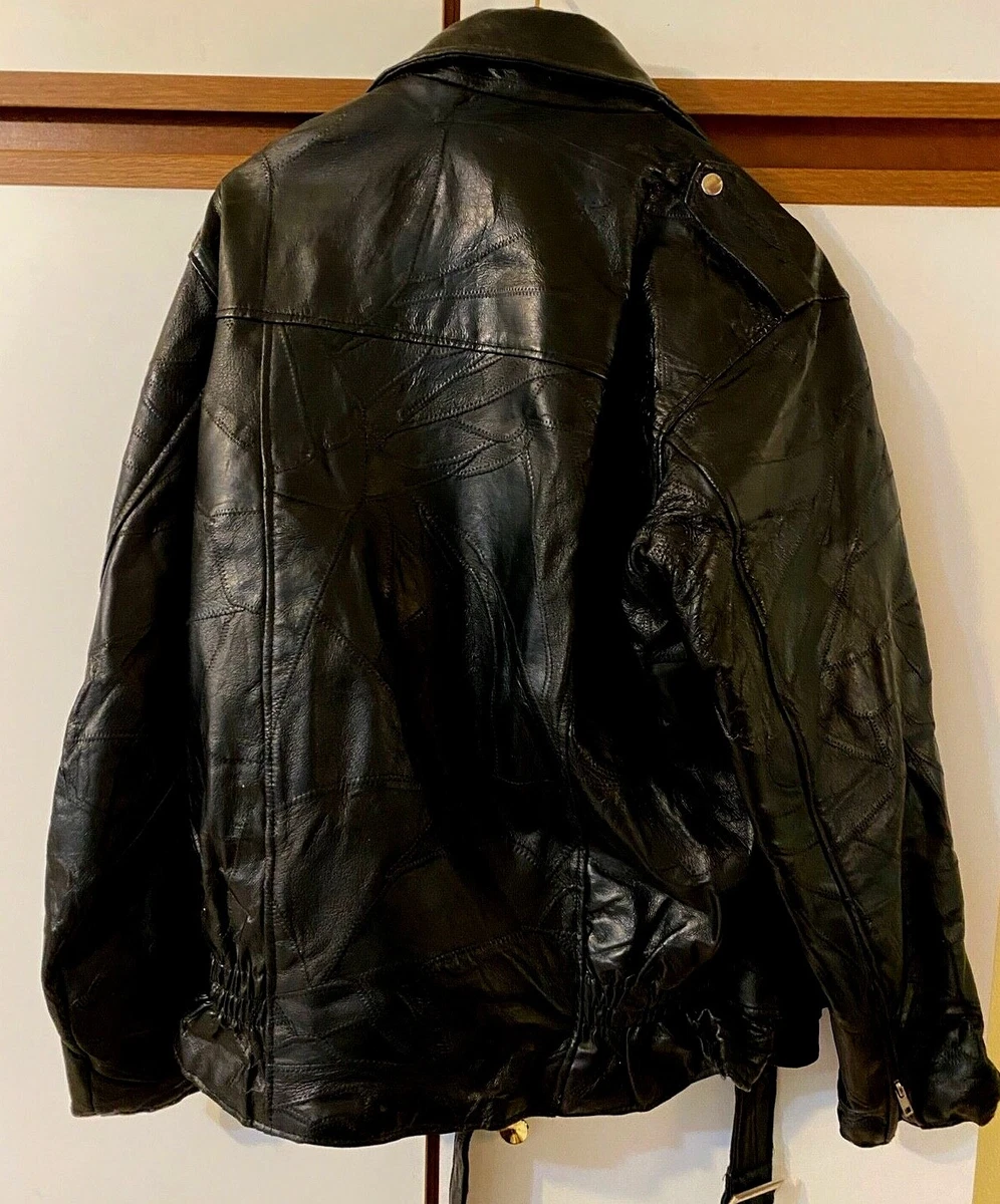 FLIGHT PATH MEN S PATCH LEATHER JACKET 107860 Size XL NWT Zipper Accents