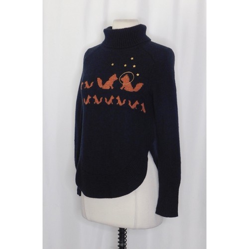Anthropologie MOTH Fanciful Fox Pullover Rollkragenpullover Füchse Sterne X-Small - Bild 5 von 13