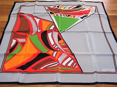 Foulard/carré En Soie 100% Hand Rolled - 38 G - Gris, Vintage, Occasion Très Bon état