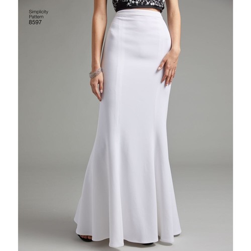 Gonne da sera lunghe Simplicity CUCIRE PATTERN 8597 miss/donna 8-16 o 18W-26W - Foto 5 di 9