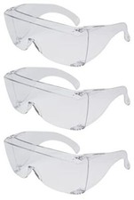 Calabria 3000 Large Square FitOver Safety Glasses 100 UV Protection Clear 3Pack