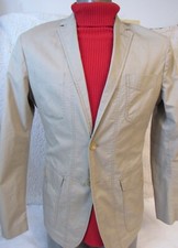 Banana Republic Slim Fit Mens Khaki Tan 100 Cotton Patch Pocket Blazer Sz 42R
