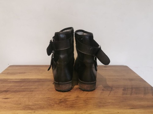 ALDO LADIES BLACK LEATHER BUCKLE UP CHELSEA ANKLE BOOTS UK 5.5 EUR 38.5 BT299 - Picture 3 of 7