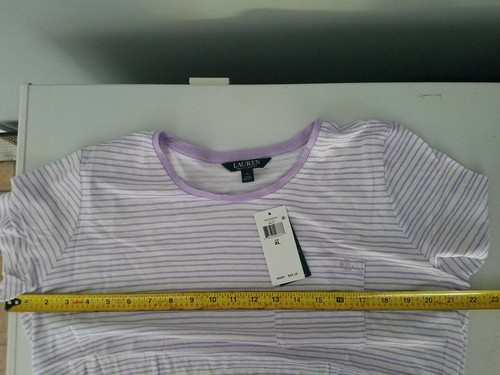 Women's Ralph Lauren Linen Rayon Purple White Incredibly Soft Relaxed KnitTop XL - Picture 10 of 11