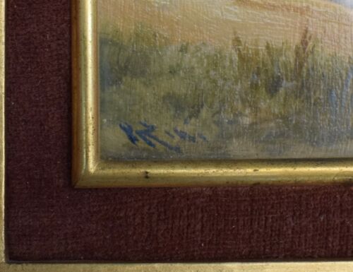 Painting Picture DIPINTO OLIO SU tavola Renato ZINI "Campagna Toscana" anni '30 - Bild 4 von 4