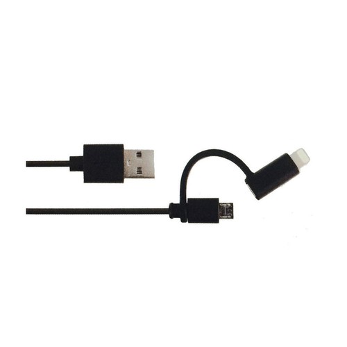 XQISIT SYNC AND CHARGE CABLE FOR MICRO USB AND LIGHTNING - BLACK IPHONE/SAMSUNG - Picture 4 of 4