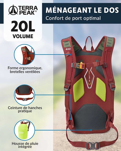 ® 20L ACTIVE 20 Small Red Hiking Backpack for Women and Men - Bag... - Picture 5 of 8