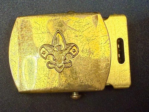 Boy Scouts of America Uniforme BSA Tono Dorado Vintage Hebilla de Cinturón de Trinquete - Imagen 13 de 15