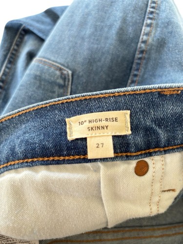 Madewell Womens 10" High Rise Skinny Jeans Sz 27 Button Fly Medium Wash Stretch - Picture 6 of 14