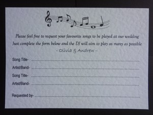 20 Dj Party Song Request Cards Handmade Personalised Wedding Image Is Loading 20 Dj Party Song Request Cards Handmade Amp