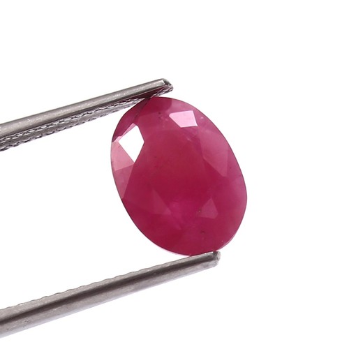 3.90 CT Johnson Mines Heated Natural CERTIFIED Ruby Oval Loose Gemstone Cut - Picture 4 of 5