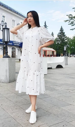 ZARA OYSTER WHITE PUFF SLEEVE MARIE FLORAL EMBROIDERED POPLIN RUFFLED MIDI DRESS - Picture 19 of 24