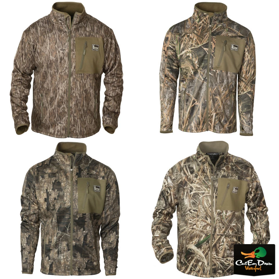 NEW BANDED GEAR FULL ZIP MID LAYER FLEECE JACKET - CAMO - B1010008 -