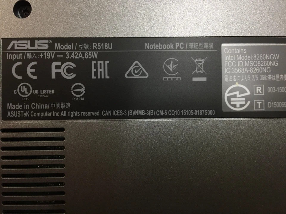 Batería defectuosa ASUS Vivobook Flip R518U 15.6 Touch Laptop/i5-7200U/8G/1THDD+128GSSD Foto 3 de 4