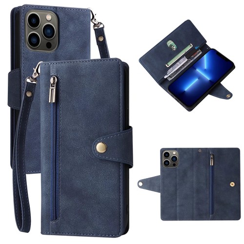 Zip Wallet Case Leather Card Flip Phone Cover For iPhone 6 7 8 X 11 12 13 16 Pro - Picture 14 of 17