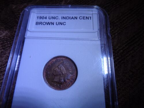 INDIAN CENT 1904 UNC BROWN - Picture 1 of 4