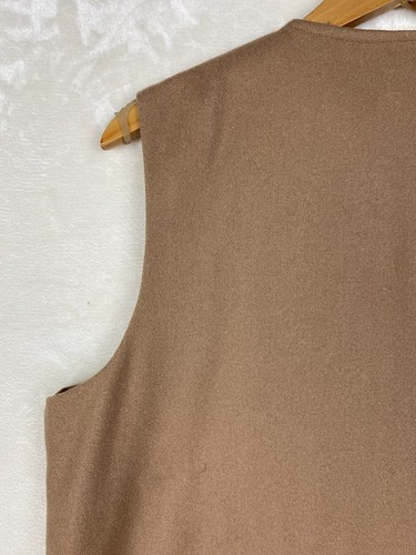 Orvis Vest Womens Medium 100% Wool Tan Lined Pockets USA Vintage - Picture 8 of 12