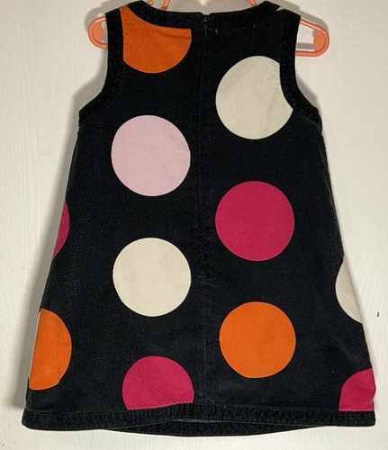 Gap Kid's Little Girl Sz 4/5 Jumper Black Corduroy Large Polka Dots Pockets Zip - Picture 8 of 10