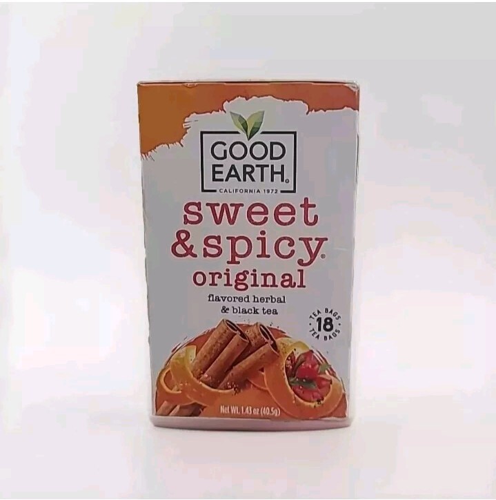 Good Earth Herbal & Black Tea Blend Original Sweet and Spicy -18 Tea Bags 10/25