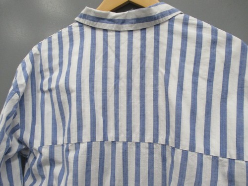 Cotton On Blouse Size M White/Blue Stripes 100% Cotton Women's Blouse Shirt Top - Picture 8 of 9